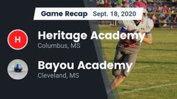 Recap: Heritage Academy  vs. Bayou Academy  2020