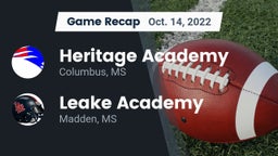 Recap: Heritage Academy  vs. Leake Academy  2022