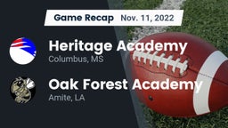 Recap: Heritage Academy  vs. Oak Forest Academy  2022