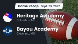 Recap: Heritage Academy  vs. Bayou Academy  2022