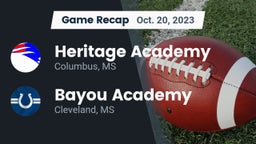 Recap: Heritage Academy  vs. Bayou Academy  2023