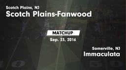 Matchup: Scotch Plains-Fanwoo vs. Immaculata  2016