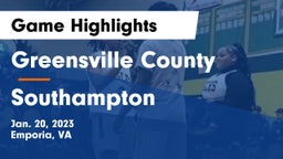 Greensville County  vs Southampton  Game Highlights - Jan. 20, 2023