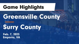 Greensville County  vs Surry County  Game Highlights - Feb. 7, 2023