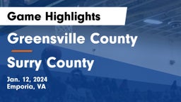 Greensville County  vs Surry County  Game Highlights - Jan. 12, 2024