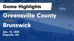 Greensville County  vs Brunswick  Game Highlights - Jan. 15, 2024