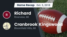 Recap: Richard  vs. Cranbrook Kingswood  2018