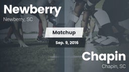 Matchup: Newberry vs. Chapin  2016