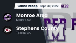 Recap: Monroe Area  vs. Stephens County  2022