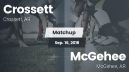 Matchup: Crossett vs. McGehee  2016
