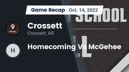 Recap: Crossett  vs. Homecoming Vs McGehee 2022