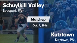 Matchup: Schuylkill Valley vs. Kutztown  2016