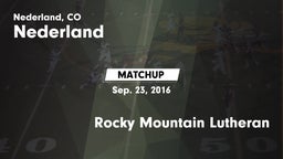 Matchup: Nederland vs. Rocky Mountain Lutheran 2016