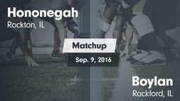 Matchup: Hononegah High vs. Boylan  2016