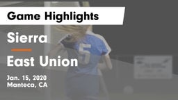 Sierra  vs East Union  Game Highlights - Jan. 15, 2020