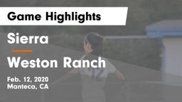 Sierra  vs Weston Ranch  Game Highlights - Feb. 12, 2020