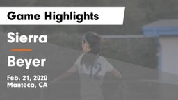 Sierra  vs Beyer  Game Highlights - Feb. 21, 2020