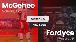 Matchup: McGehee vs. Fordyce  2016