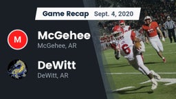 Recap: McGehee  vs. DeWitt  2020