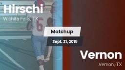 Matchup: Hirschi  vs. Vernon  2018