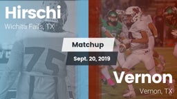 Matchup: Hirschi  vs. Vernon  2019