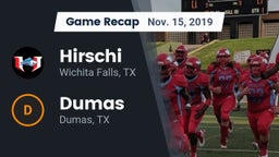 Recap: Hirschi  vs. Dumas  2019