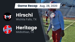 Recap: Hirschi  vs. Heritage  2020