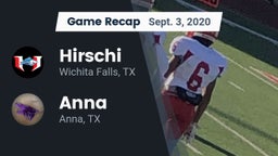 Recap: Hirschi  vs. Anna  2020