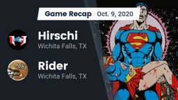 Recap: Hirschi  vs. Rider  2020