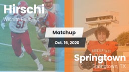 Matchup: Hirschi  vs. Springtown  2020