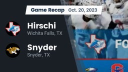 Recap: Hirschi  vs. Snyder  2023