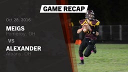 Recap: Meigs  vs. Alexander  2016