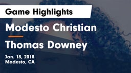 Modesto Christian  vs Thomas Downey  Game Highlights - Jan. 18, 2018
