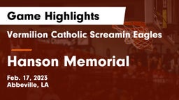Vermilion Catholic Screamin Eagles vs Hanson Memorial  Game Highlights - Feb. 17, 2023