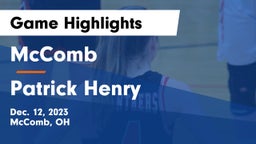 McComb  vs Patrick Henry  Game Highlights - Dec. 12, 2023