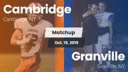 Matchup: Cambridge vs. Granville  2019