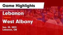 Lebanon  vs West Albany  Game Highlights - Jan. 25, 2022