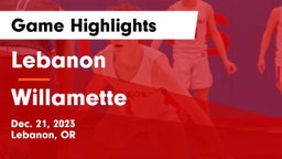 Lebanon  vs Willamette  Game Highlights - Dec. 21, 2023