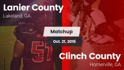 Matchup: Lanier County vs. Clinch County  2016