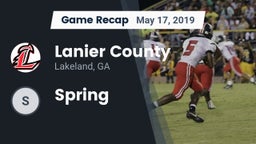 Recap: Lanier County  vs. Spring 2019