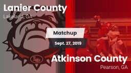 Matchup: Lanier County vs. Atkinson County  2019