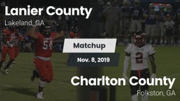 Matchup: Lanier County vs. Charlton County  2019