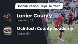 Recap: Lanier County  vs. McIntosh County Academy  2022