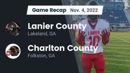 Recap: Lanier County  vs. Charlton County  2022