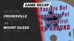 Recap: Crooksville  vs. Mount Gilead  2016