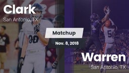 Matchup: Clark  vs. Warren  2018