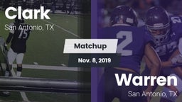 Matchup: Clark  vs. Warren  2019