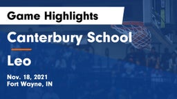 Canterbury School vs Leo  Game Highlights - Nov. 18, 2021