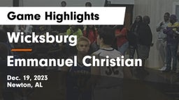 Wicksburg  vs Emmanuel Christian Game Highlights - Dec. 19, 2023