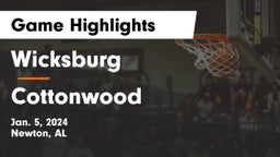 Wicksburg  vs Cottonwood  Game Highlights - Jan. 5, 2024
